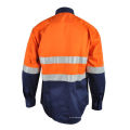 Рубашка из хлопчатобумажной ткани FR Hi Vis Work Safety